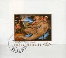 Aktgemälde 1971 Rumänien 87 O 8€ Gemälde Venus Und Amor Von Allon Genannt Bronzino Bf Painting Bloc Art Sheet Of Romania - Desnudos