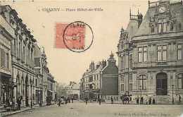 Delcampe - Dépts  Divers -aisne  - Ref  H539-  Chauny - Place Hôtel De-ville - - Chauny