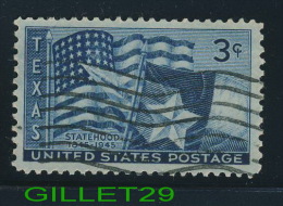 USA STAMPS - STATEHOOD TEXAS  1845-1945 - 3ç CENTS - SCOTT No 938 - USED - - Gebruikt