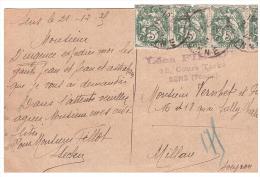 FRANCHISE MILITAIRE - TYPE BLANC  - BANDE DE 4 - BELGIQUE - SENS - 1921. - 1900-29 Blanc