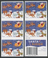 USA 2012 Scott 4715bv. Santa & Sleigh Christmas, Imperforate Booklet Pane Of 20, MNH (**) - 3. 1981-...