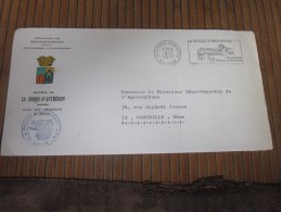 Lettre Franchise Postale Mairie De La Roque-d'Anthéron Bouches-du-Rhône Cachet Du Maire + Flamme Silvacane Son Abbaye - Civil Frank Covers