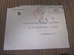 Lettre Franchise Postale Mairie De Marseille Bouches-du-Rhône Cachet Du Maire + Flamme Unicef  23/3/1971 - Civil Frank Covers