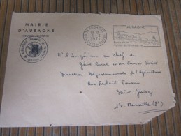 Lettre Franchise Postale Mairie D'Aubagne (13)  + Flamme 5/3/1971 Porte De La Vallée De L'Huveaune + Cachet Mairie - Civil Frank Covers