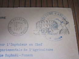 Lettre Franchise Postale Sous-préfecture D'Arles (13)+ Flamme Reine Des Gaules18/2/1971 + Cachet Mairie - Civil Frank Covers