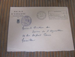 Lettre Franchise Postale Aubagne (13)+flamme Porte De La Vallée + Cachet Mairie 1er Mars 1971 - Civil Frank Covers