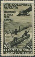 AJ0330 Italian Colonies 1934 Aircraft And Aboriginal Wooden Boat 1v MLH - Other & Unclassified