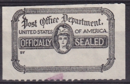 US LABEL  OFFICIALLY SEALED POST OFFICE DEPARTEMENT TIMBRE DE RETOUR - Servizio