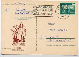 DDR P79-11a-74 C18 Postkarte PRIVATER ZUDRUCK Lenindenkmal Dresden Gelaufen 1975 - Privé Postkaarten - Gebruikt