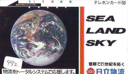 Télécarte Japon ESPACE * Phonecard JAPAN * SPACE SHUTTLE  (492)  PLANETE * COSMOS * GLOBE * TK * WELTRAUM * - Astronomùia