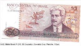 Billex6-82. Billete Brasil P-210- 50 Cruzados. Oswaldo Cruz - Brésil