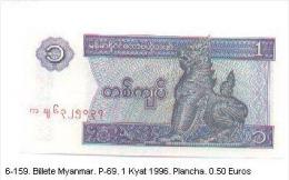 Billex6-159. Billete Myanmar P-69.1 Kyat 1996 - Myanmar