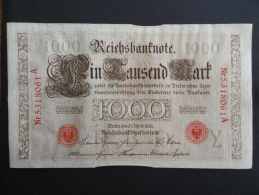 1910 A - 21 Avril 1910 - Billet 1000 Mark - Allemagne - Série A : N° 5318061 A - ReichsBanknote Deutschland Germany - 1.000 Mark