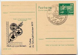 DDR P79-1a-77 C37-a Postkarte PRIVATER ZUDRUCK Schach Frankfurt/O. Sost. 1977 - Cartoline Private - Usati