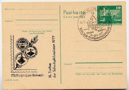 DDR P79-1a-77 C37-a Postkarte PRIVATER ZUDRUCK Schach Frankfurt/O. Sost. 1977 - Cartes Postales Privées - Oblitérées