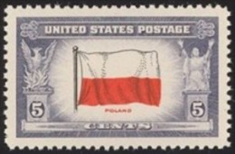 1943 USA Overrun Country Stamp-Flag Of Poland Sc#909 WWII - Ongebruikt