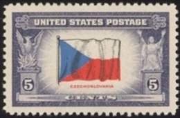 1943 USA Overrun Country Stamp-Flag Of Czechoslovakia Sc#910 WWII - Unused Stamps