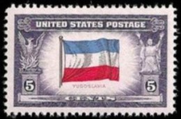1943 USA Overrun Country Stamp-Flag Of Yugoslavia Sc#917 WWII - Ongebruikt
