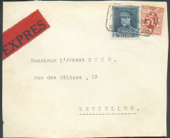 N°287-320  Obl. Télégraphique BRUXELLES-MIDI Sur Devant De Lettre En Exprès Le 13-VI-1937 Vers La Ville - 9542 - 1931-1934 Quepis