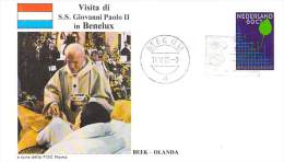 PAYS BAS   CATHOLIQUE VOYAGE  PAPE  JEAN PAUL II   Pope John Paul II Papst Johannes Paul II  PAPA Jonas Paulius II - Storia Postale