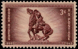 1948 USA Rough Riders 50th Anniversary Stamp Sc#973 Sculpture Famous - Ongebruikt