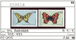 Andorre Francaise 1994 - Andorra 1994 - Michel 472-473 - ** Mnh Neuf Postfris, Nature - Natur - Neufs