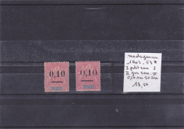 TIMBRE DES COLONIES Madagascar  Nr 53* 1902 ( I )petit Zero ( II) Gros Zero COTE 18.50€ - Unused Stamps