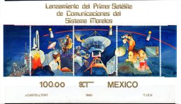 MEXIQUE. BF 27 De 1985 Neufs Sans Charnière (MNH). Satellite/Navette Spatiale/Téléphone/Télévision. - América Del Sur