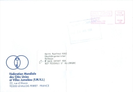 Tschechoslowakei Prag Taxe Percue - Stempel 1991 Weltstädteunion Federation Mondiale Des Cites Unes Levallois Perret - Covers & Documents