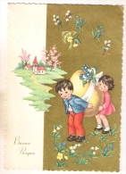 BUONA PASQUA Bambini Con Uovo Di Pasqua E Fiori - F/g - A10477 - Ohne Zuordnung