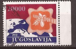 1980  JUGOSLAVIJA FREIMARKEN POSTDIENST ERDE FERNMELDESATELIT USED - Used Stamps