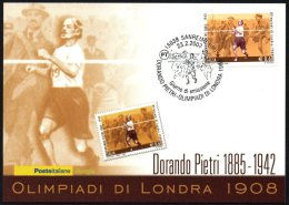 ATHLETICS / OLYMPIC GAMES - ITALIA SANREMO 2008 - DORANDO PIETRI - OLIMPIADI DI LONDRA 1908 - CARTOLINA POSTE ITALIANE - Sommer 1908: London