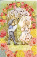 Bonne Fête  Couple  Enfants " Sous Une Tonnelle De Fleurs Déclaration D'amour De Deux Jeunes Bambins  " TBE - Valentijnsdag