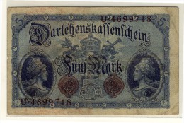 DARLEHENSKAFFENFCHEIN  -  5  Mark  -  5/8/1914  -  P.47b - Autres & Non Classés