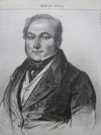 François Magendie -  French Physiologist- Bordeaux -Sannois 1855 -engraving ILZ1850-60.131 - Stiche & Gravuren
