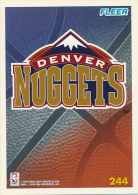 Basket NBA (1995) Fleer Card Terms, DENVER NUGGETS, N° 244, Recto-Verso, Trading Cards - 1990-1999