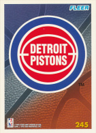 Basket NBA (1995) Fleer Card Terms, DETROIT PISTONS, N° 245, Recto-Verso, Trading Cards - 1990-1999