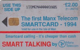 Isle Of Man, MAN 072, 2 £,   The First Manx Telecom Smartcard, 2 Scans.   Please Read. - Man (Isle Of)