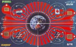 4 Telecartes En Puzzle PAYS-BAS (1) JOINT GLOBAL SERIE OF CANADA BELL + US WEST + GTE + PTT TELECOM. VERY RARE! - Puzzles