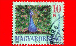 UNGHERIA - MAGYAR - Usato - 2001 - Tentativo Di Creare Il Più Grande Francobollo Del Mondo - Pavone - 10 - Oblitérés