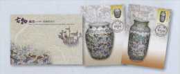 Maxi Cards(A) Taiwan 2013 Ancient Chinese Art Treasures Stamps Deer Enamel Flower Peach Fruit Boy Boat Lotus - Cartes-maximum