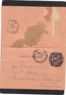 Entier Postal 97 CL Nancy RP 1895 Pour Charleroi Belgique - Kaartbrieven