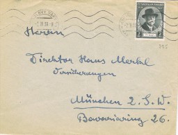 5820. Carta KARLOVY VARY (Checoslovaquia) 1938 A Alemania - Covers & Documents