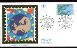 FDC 23/11/91 : Conseil De L'Europe (2 Enveloppes) - Institutions Européennes