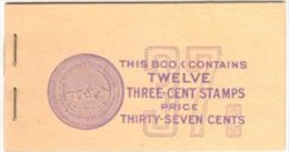 BAR 44 - ETATS-UNIS - Carnet De 12 Timbres Statue De La Liberté à 3 Cts Violet - Bartholdi - 2. 1941-80