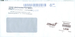 BRD Nordhausen Thüringen Privatpost 2013 P2-Stempel + Label Citipost Nordhessen Feuer Powertrain GmbH - Posta Privata & Locale
