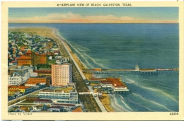 Texas - Galveston - Airplane View Of Beach - Galveston