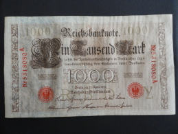 1910 A - 21 Avril 1910 - Billet 1000 Mark - Allemagne - Série A : N° 5318080 A - ReichsBanknote Deutschland Germany - 1.000 Mark