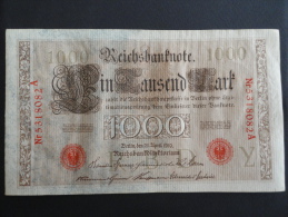 1910 A - 21 Avril 1910 - Billet 1000 Mark - Allemagne - Série A : N° 5318082 A - ReichsBanknote Deutschland Germany - 1.000 Mark