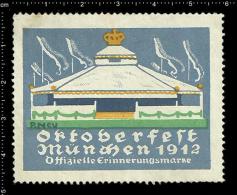 Old Original German Poster Stamp(cinderella, Reklamemarke, Werbemarke) Paul Neu,Oktoberfest 1912,beer,Bier - Bier